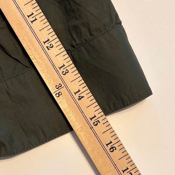 GAP Womens Olive Green Eyelet Lace Puff Sleeve Belted Midi Dress XL TALL - Picture 9 of 13